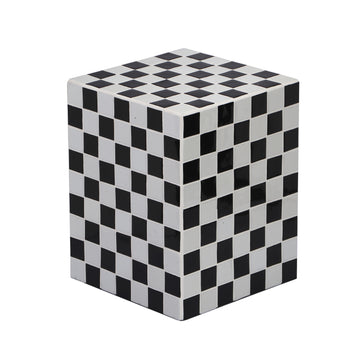 Callista 18" Modern Bohemian Ceramic Tiled Rectangle End Table